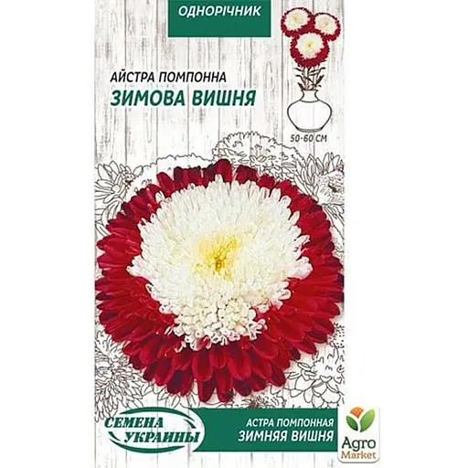 Насіння Айстра Насіння України Помпонна Зимова вишня 0.25 г (771400)