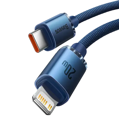 Кабель Baseus Crystal Shine Type-C to Lightning 20W 1.2 м Синий (CAJY000203) - фото 2