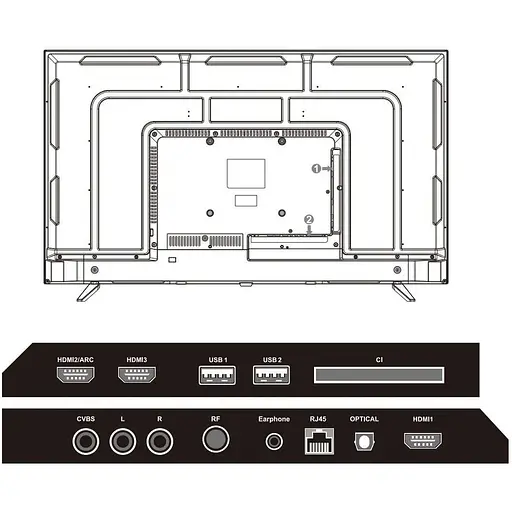 Телевiзор Mystery TV 55 MTV-5560UDT2 4K/Android 11/DVB-T2/2xUSB 2.0/3хHDMI/CI-слот/Wi-Fi/Black - фото 3