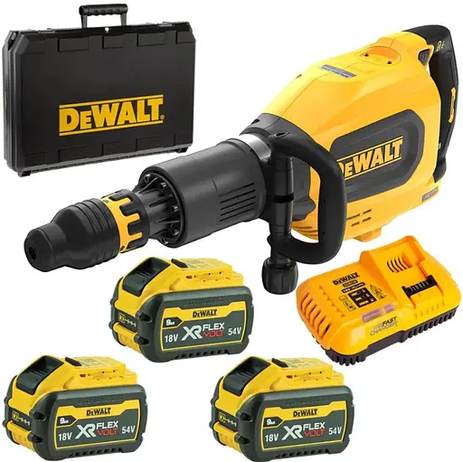 Отбойный молоток аккумуляторный DeWalt с АКБ и ЗУ DCH911X3 - фото 5