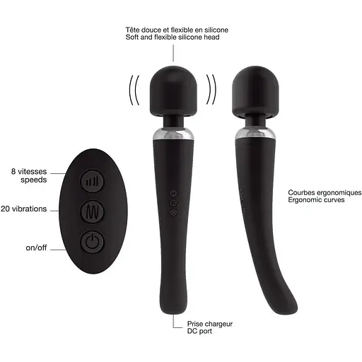 Потужний вібромасажер Dorcel Megawand Black перезаряджається 160 режимів - фото 4