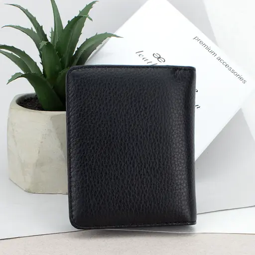 Гаманець жіночий шкіряний De Esse LC89011-F9901 маленький чорний - фото 4