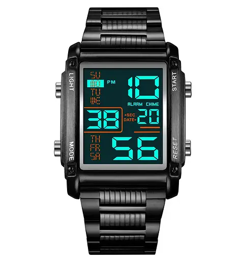 Мужские наручные часы Skmei 2206 (Черные с черным циферблатом) - фото 3