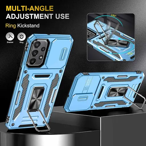 Ударостійкий чохол Camshield Army Ring для Samsung Galaxy A13 4G / A04s Блакитний / Light Blue - фото 4