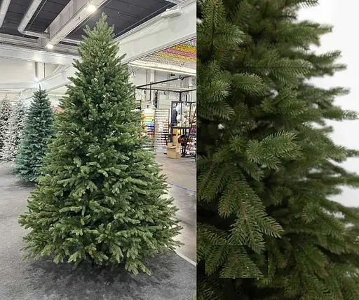 Штучна пухнаста лита ялинка Лісова красуня на шарнірах (висота 2.20м) Зелена - фото 5