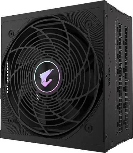 Блок питания 850 Вт, Gigabyte AORUS ELITE P850W, черный, модульный, 80+ Platinum, 12 см FDB, 8xSATA/4xMolex/1x16-pin - фото 1