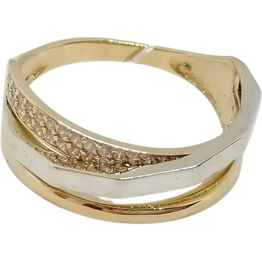 Золотое кольцо Империя золота с фианитами. КВ1204КИ 17,5