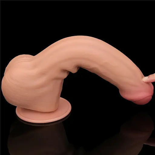 Фаллоимитатор LoveToy Sliding-Skin Dual Layer Dong 29 см телесный - фото 11
