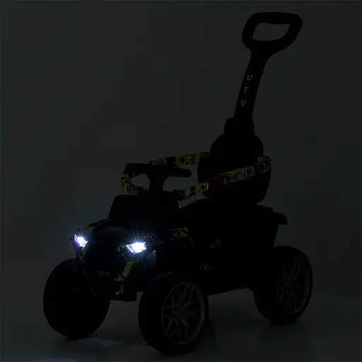 Дитячий квадроцикл Bambi M 5732EBLR-6 2-в-1 з батьківською ручкою, пультом керування, музикою, світлом, жовтий - фото 9