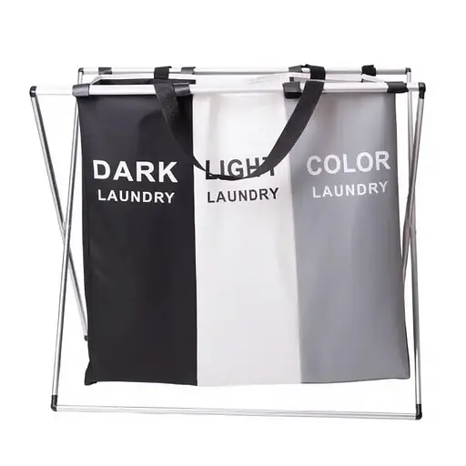 Кошик для білизни Yiwu HP-41-4 текстильний на 3 секції 65х40х58 см - фото 1