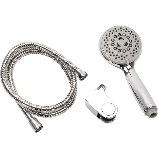 Душова лійка Rea + шланг + тримач хром REA-P4520, Хром - фото 1