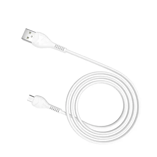 Кабель HOCO X37 USB to Micro 2.4A, 1m, PVC, PVC соединители, White - фото 1