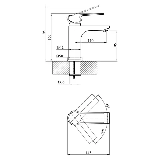 Змішувач для раковини Agua Merida-C011 (CV035431) - фото 8
