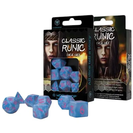 Набір кубиків Classic Runic Glacier & pink Dice Set , 7 шт. (SCLR2G) - фото 1