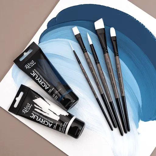 Пензель синтетика овальна MOON 1203FR №0 коротка ручка Rosa [CD] - фото 4