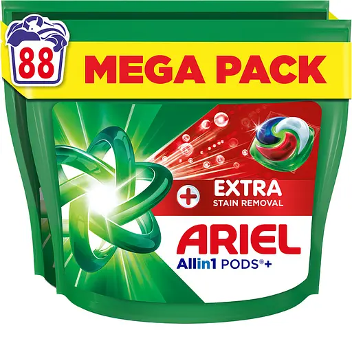 Уцінка. Набір капсул для прання Ariel Все-в-1 Екстрасила виведення плям 88 шт.