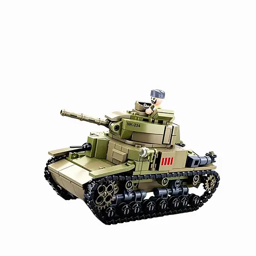 Конструктор Sluban M38-B0711 Военный танк с фигурками, 463 детали, зеленый