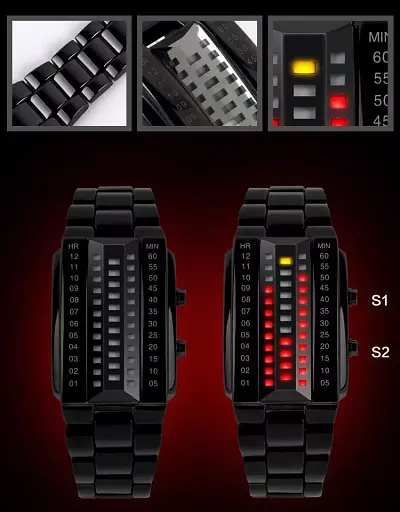 Унікальний бінарний чоловічий годинник Skmei 1035 (Чорний) - фото 9