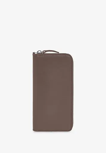 Кожаный портмоне на молнии Monik темно-бежевый - фото 6