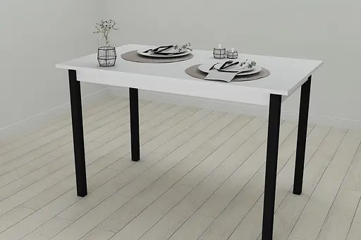 Стіл кухонний Ferrum-decor Маріо 75x120x60 Чорний ДСП Біле 16мм (FRD-106194)