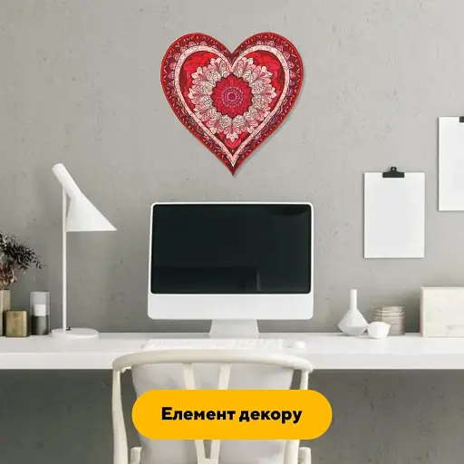 Деревяний фігурний пазл Мозаїка Серця, А5, Картонна коробка 35 елементів - фото 5