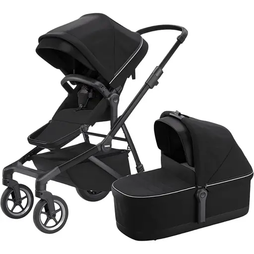 Детская коляска Thule Sleek Midnight Black on Black с люлькой (TH 11000026) - фото 1