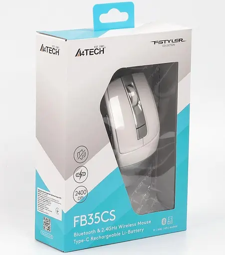 Беспроводная мышь A4Tech Fstyler FB35CS Bluetooth Icy White (FB35CS (Icy White)) - фото 7