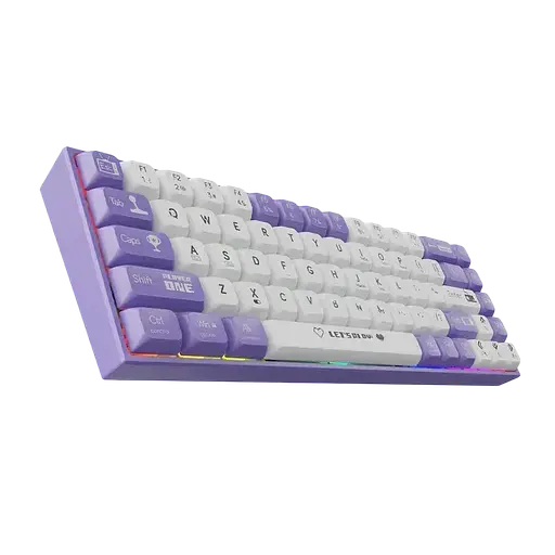 Механическая проводная клавиатура AJAZZ AK680 / Hot-Swap / Brown Switch / White Purple - фото 3