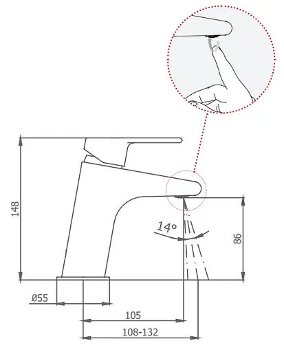 Смеситель для умывальника GRB Winner 44510440 Хром - фото 2