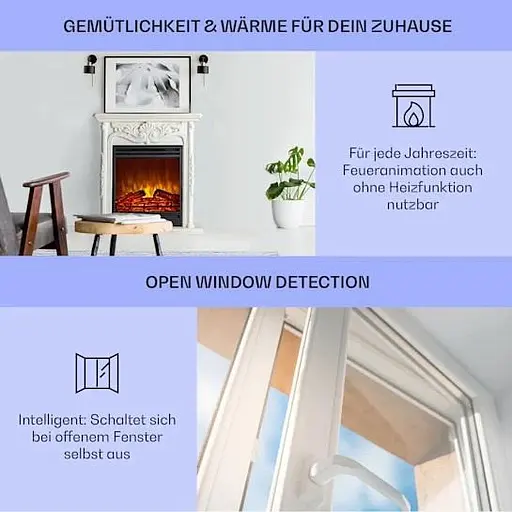 Електричний камін Klarstein Etna Pozzolana 1800 Вт білий (10035041) - фото 8