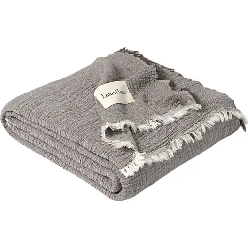 Покривало Lotus Home Larna muslin 200х220 см чорне (svt-2000022344302) - фото 2
