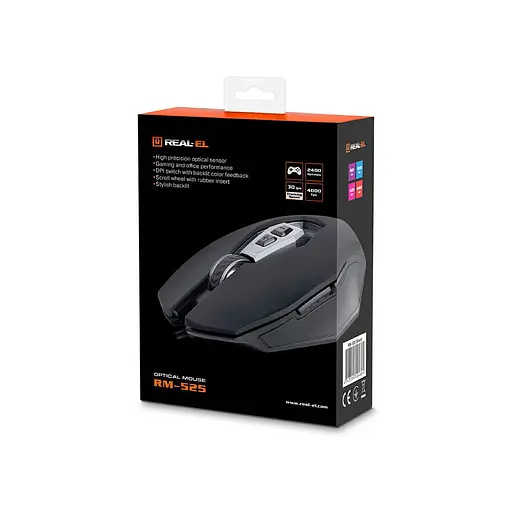 Мишка REAL-EL RM-525 Black - фото 5