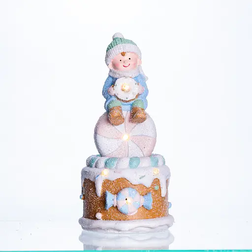 Новорічна декоративна фігурка Yiwu CR-6-14 з підсвічуванням 10.5 × 10.5 × 20.5 см  - фото 2