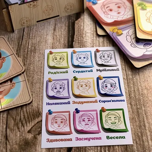 Пазл-сортер Ubumblebees Эмоции PSF101, 36 деталей деревянный - фото 3