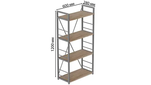 Етажерка 4/60 Серії Коннект 120x60x28 сірий ДСП Дуб Сан-Марино 16мм FRD-104249 - фото 3
