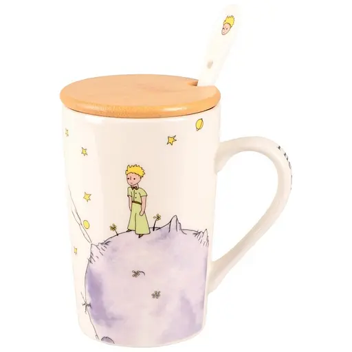 Чашка Led Little Prince с бамбуковой крышкой и ложкой 360 мл (B060500)