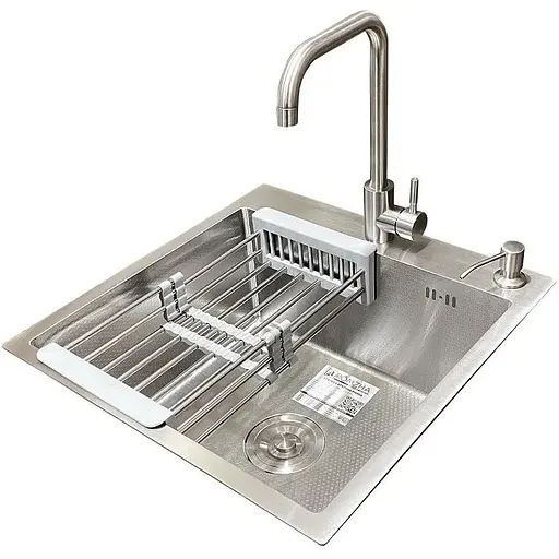 Комплект мийка + змішувач Romzha Arta Carbon U-450 (B) - фото 1