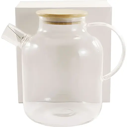 Заварочный чайник стеклянный Interos с бамбуковой крышкой 1.8 л (000033766) - фото 1