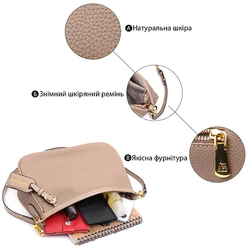 Кожаная женская сумка Vintage 26.5х16.5х10 см sum0026581 - фото 4