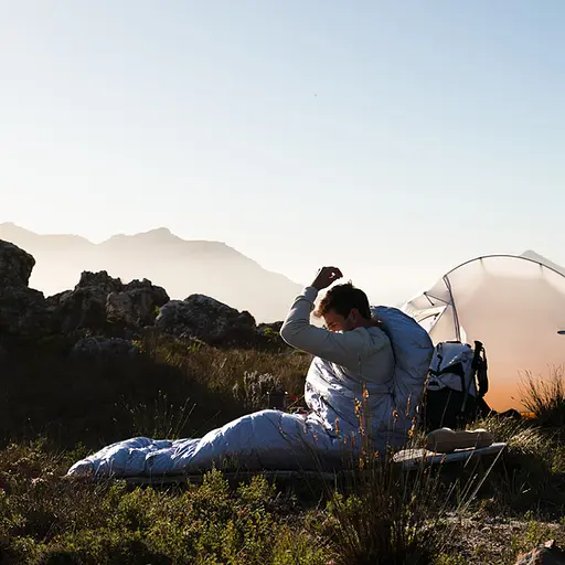 Спальник с натуральным пухом Naturehike CW700 CNK2450WS048, p-р M, желто-серый - фото 6