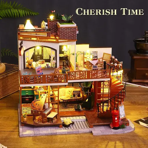 Набір дерев'яних меблів для мініатюрного лялькового будиночка Spilay DIY - фото 4