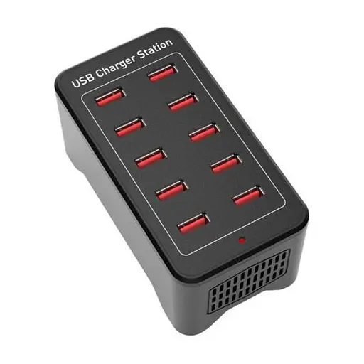 Зарядна станція ILEPO багатопортова на 10 USB портів 50 Вт / мережевий мультизарядний пристрій (19011)