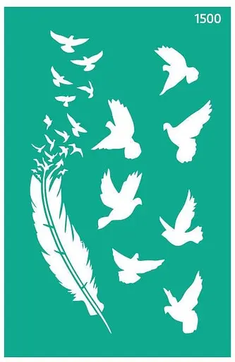 Трафарет багаторазовий самоклеючий №1500 Фоновий 13×20см Тварини Rosa Talent