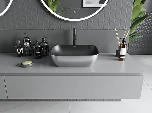 Умывальник Mexen Rita silver black matt накладной MEX-21084574, Хром - фото 3