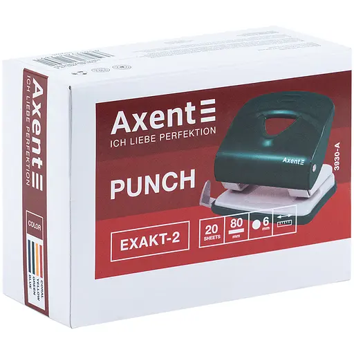 Дырокол Axent Exakt-2 Earth colors металлический 30 листов коралловый (3930-28-A) - фото 5