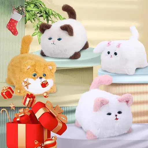 Интерактивная мягкая игрушка AiDA Smart Blinking Cat бело-коричневая (AD54098) - фото 10