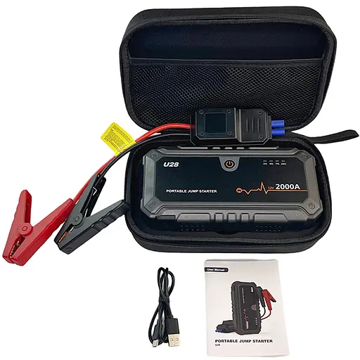 Автомобильное портативное пуско-зарядное устройство (бустер) Jump Starter Wondertech WTST001 U28, 2000А, павербанк 20000 мАч - фото 6