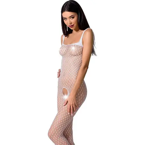 Бодистокинг Passion BS071 комбинезон на бретелях S/M/L white