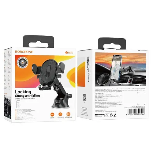 Автодержатель Borofone BH85 Experience one-button car holdercenter console черный - фото 4