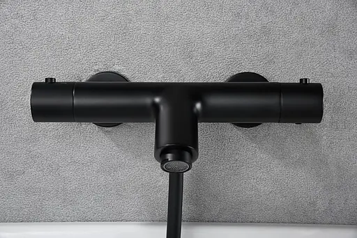 Термостатичний змішувач для ванни Imex Monza з душовим набором чорний матовий BTM039-4NG Чорний матовий - фото 2